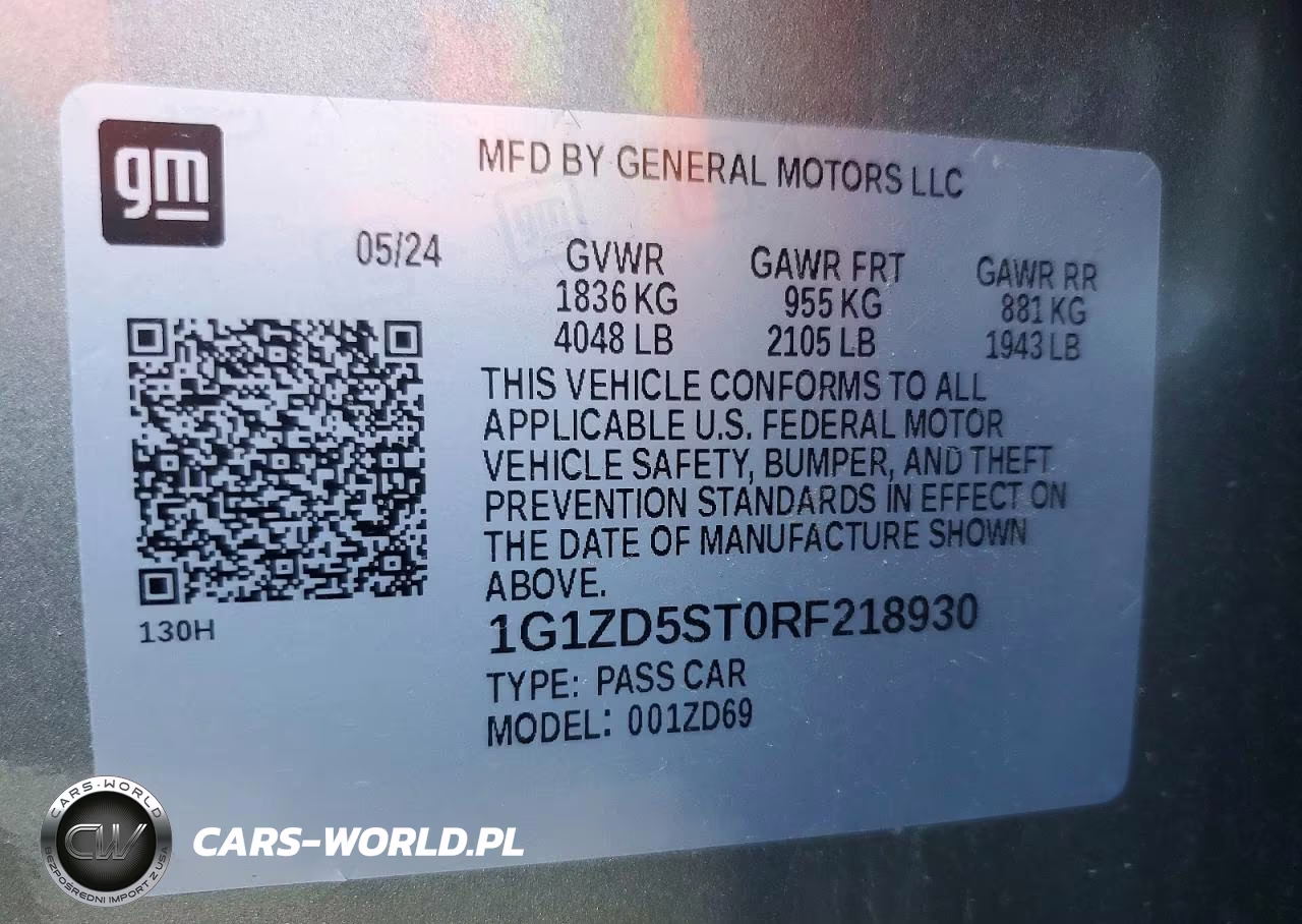 2024 Chevrolet Malibu Lt VIN:1G1ZD5ST0RF218930 - 12