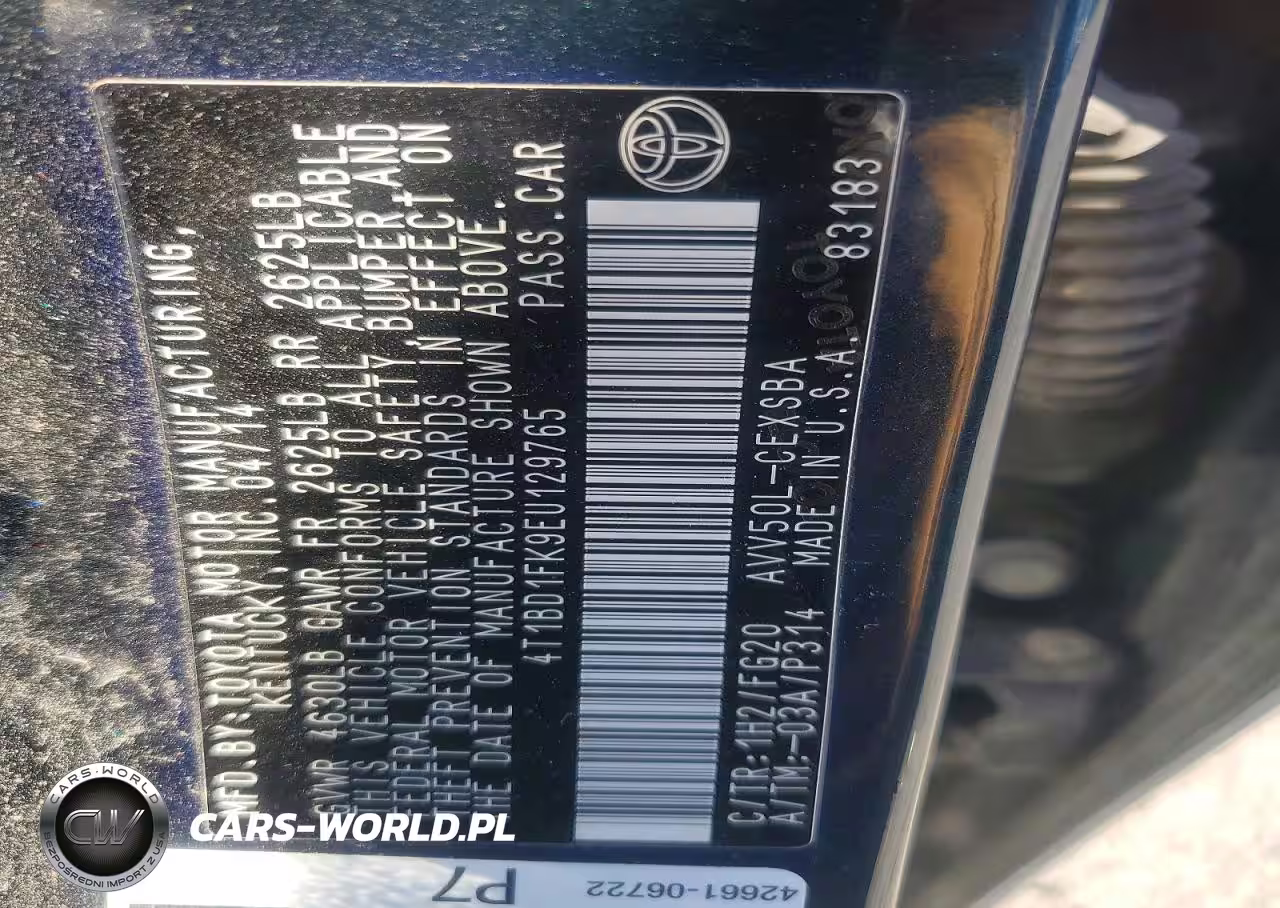 2014 Toyota Camry Hybrid VIN:4T1BD1FK9EU129765 - 12