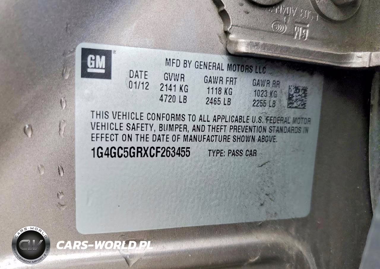 2012 Buick Lacrosse VIN:1G4GC5GRXCF263455 - 12