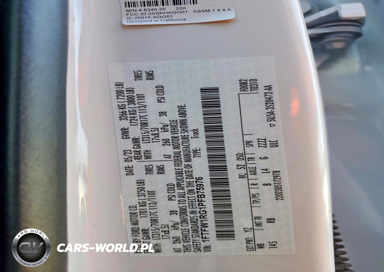 2023 FORD F150 RAPTOR VIN:1FTFW1RG1PFB75976 - 13