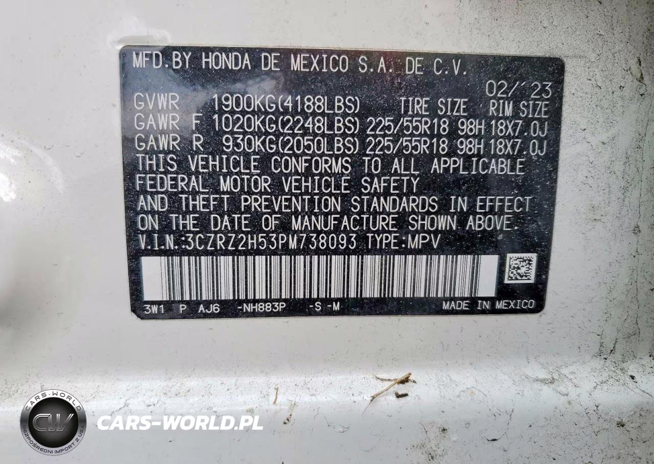 2023 Honda Hr-V Sport VIN:3CZRZ2H53PM738093 - 13