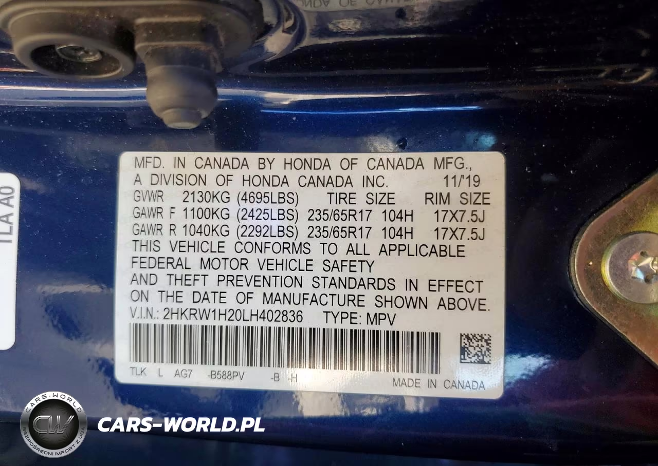 2020 Honda Cr-V Lx VIN:2HKRW1H20LH402836 - 12