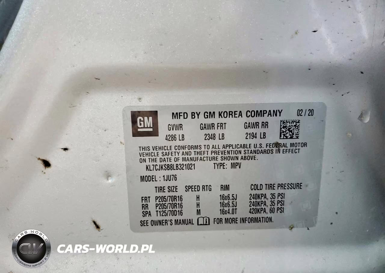 2020 Chevrolet Trax Ls VIN:KL7CJKSB8LB321021 - 14