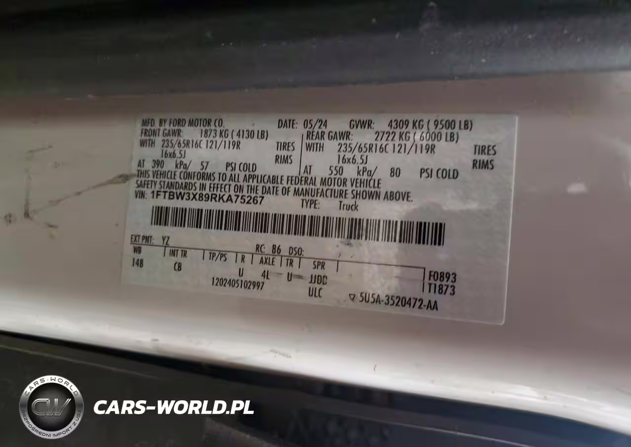 2024 Ford Transit 350 Delivery Van VIN:1FTBW3X89RKA75267 - 13