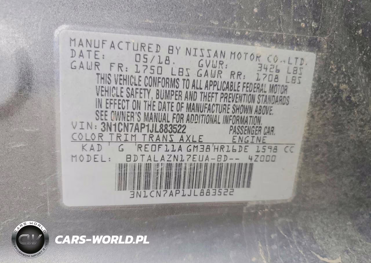 2018 Nissan Versa S VIN:3N1CN7AP1JL883522 - 12
