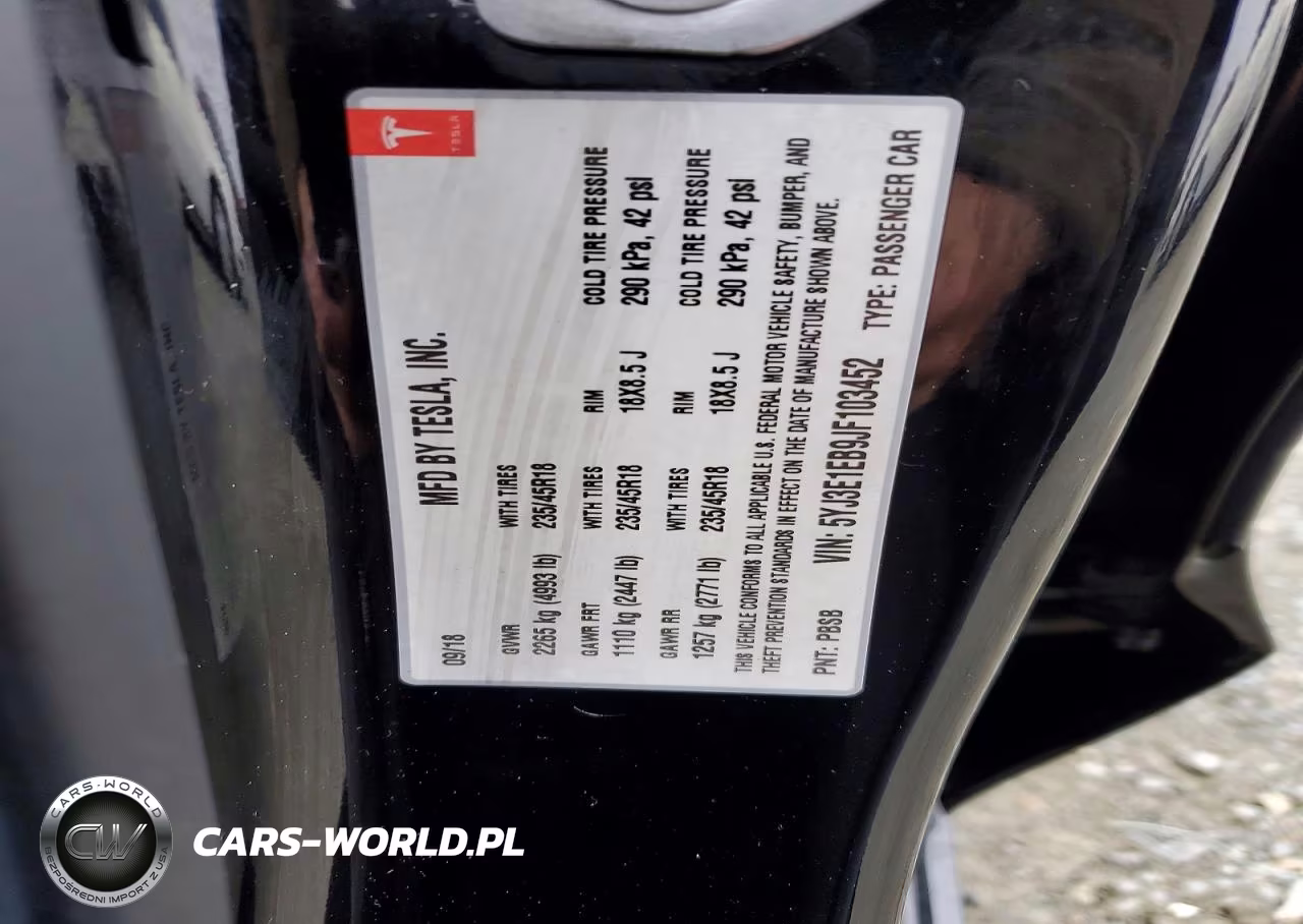 2018 Tesla Model 3 VIN:5YJ3E1EB9JF103452 - 12