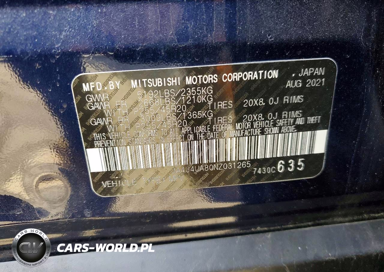 2022 Mitsubishi Outlander Se VIN:JA4J4UA80NZ031265 - 14