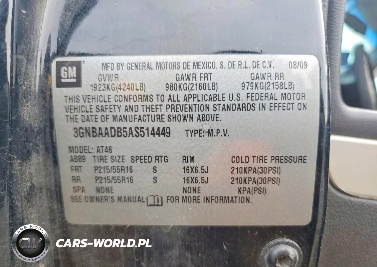 2010 Chevrolet Hhr Ls VIN:3GNBAADB5AS514449 - 13