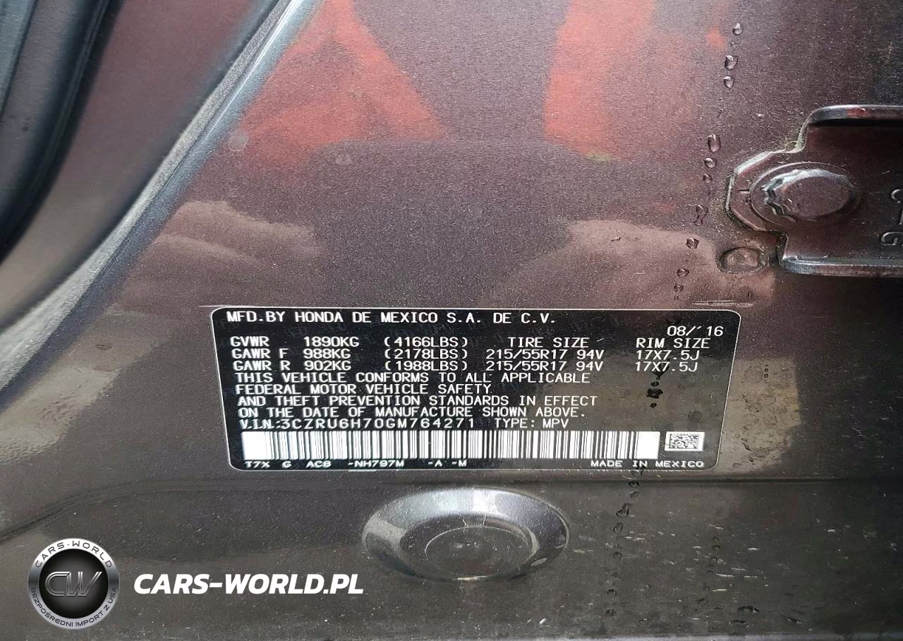 2016 Honda Hr-V Exl VIN:3CZRU6H70GM764271 - 14