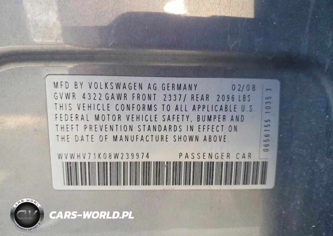 2008 Volkswagen Gti VIN:WVWHV71K08W239974 - 12