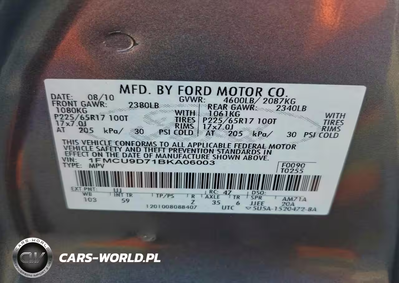 2011 Ford Escape Xlt VIN:1FMCU9D71BKA06003 - 13