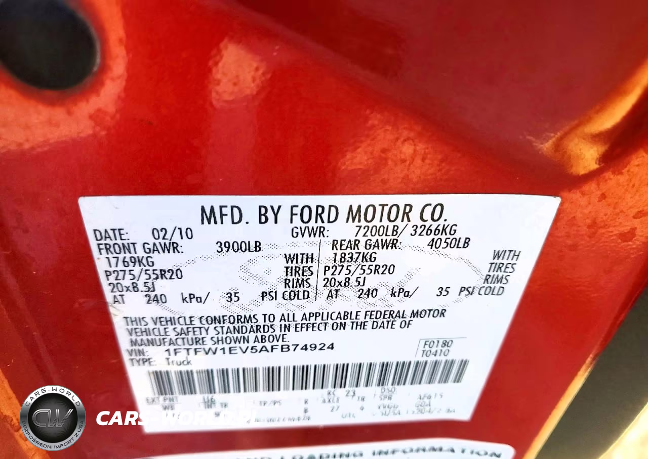 2010 Ford F150 Supercrew VIN:1FTFW1EV5AFB74924 - 12