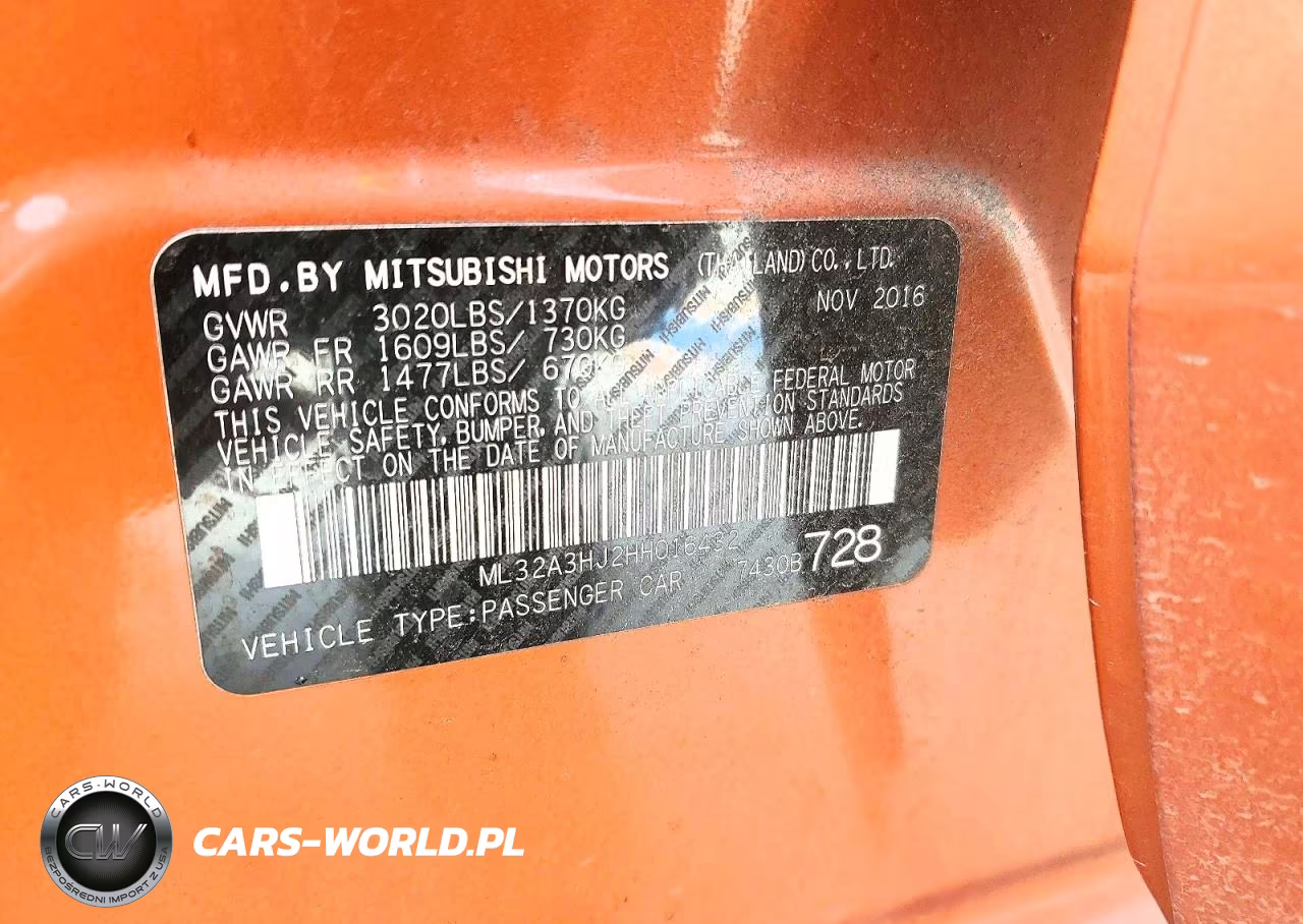 2017 Mitsubishi Mirage Es VIN:ML32A3HJ2HH016432 - 13