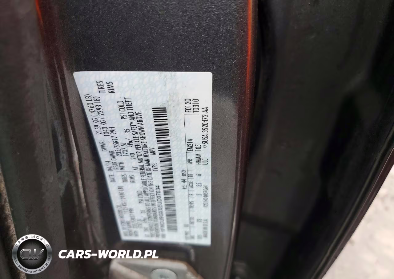 2014 Ford Escape Se VIN:1FMCU9GXXEUD07034 - 13