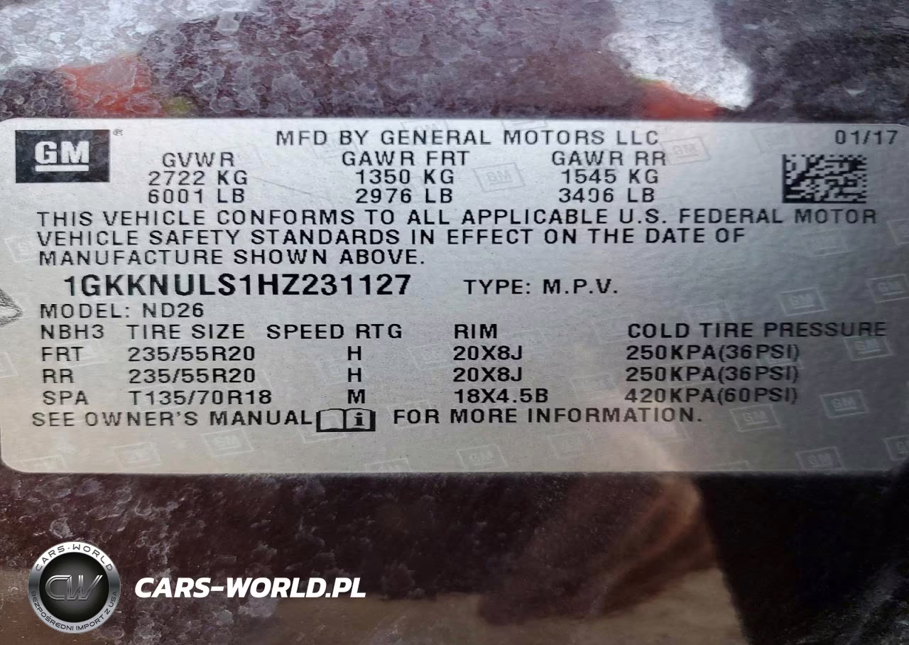 2017 GMC Acadia Slt-1 VIN:1GKKNULS1HZ231127 - 14