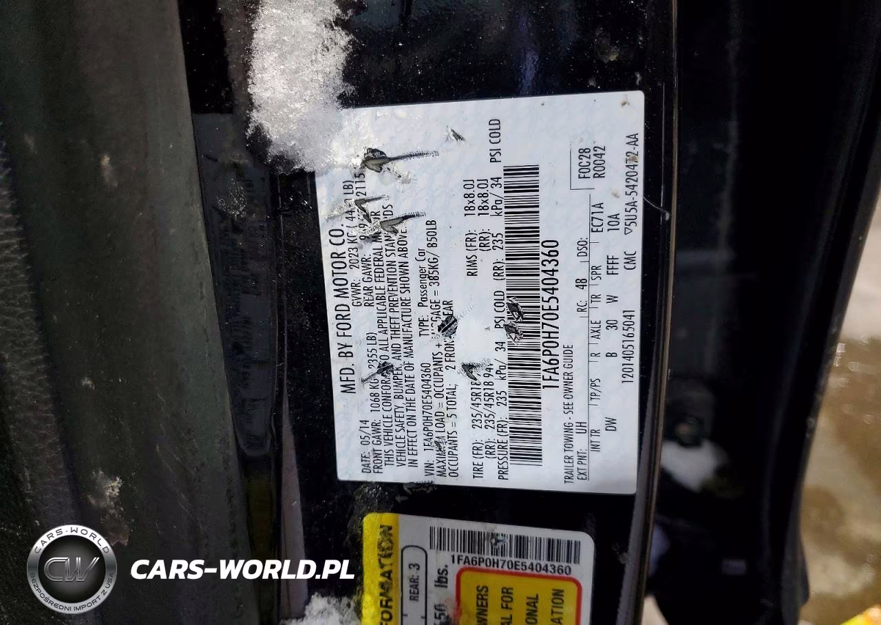 2014 Ford Fusion Se VIN:1FA6P0H70E5404360 - 12