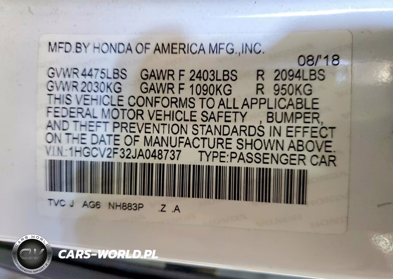 2018 Honda Accord Sport VIN:1HGCV2F32JA048737 - 13