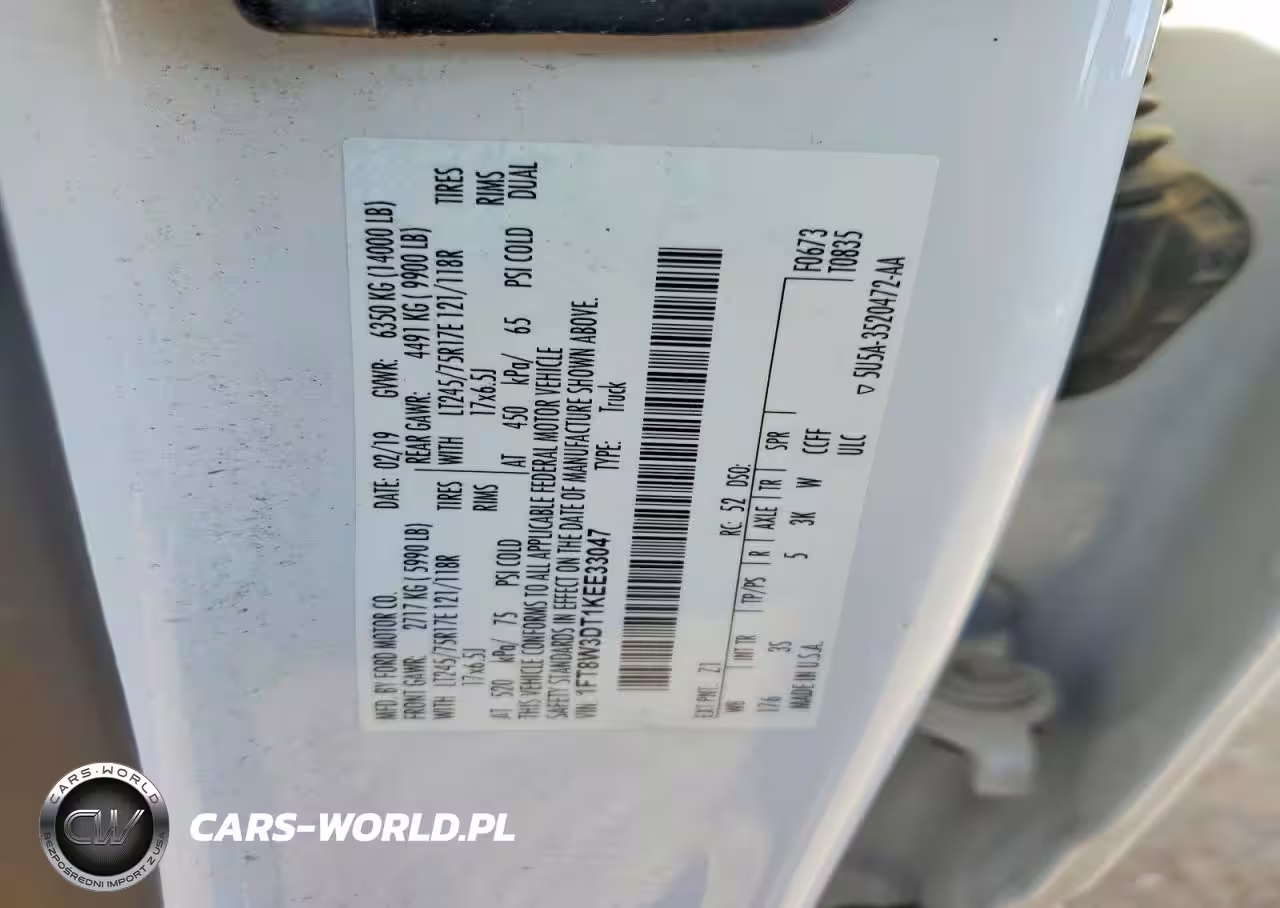 2019 Ford F350 Super Duty VIN:1FT8W3DT1KEE33047 - 13
