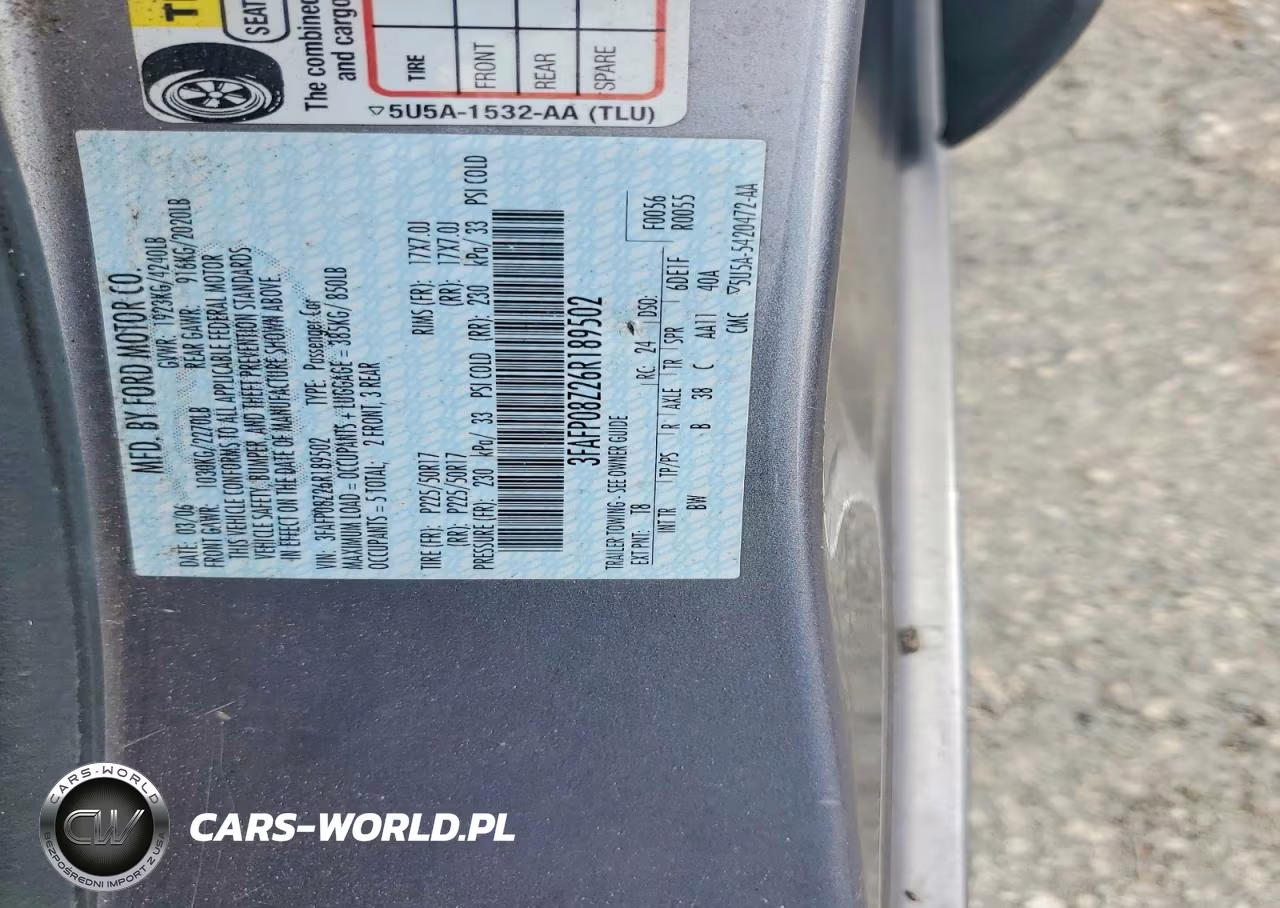 2006 Ford Fusion Sel VIN:3FAFP08Z26R189502 - 12