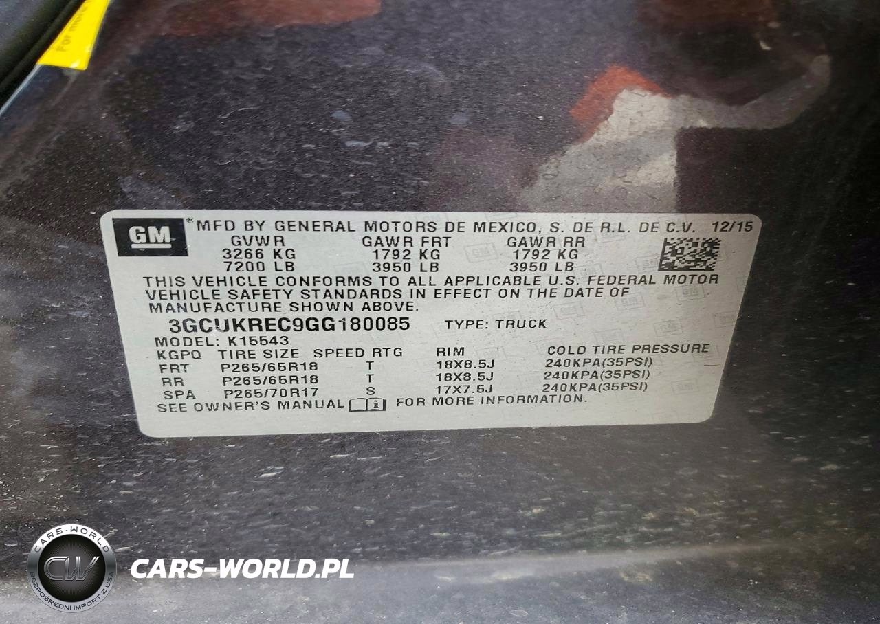 2016 Chevrolet Silverado K1500 Lt VIN:3GCUKREC9GG180085 - 12