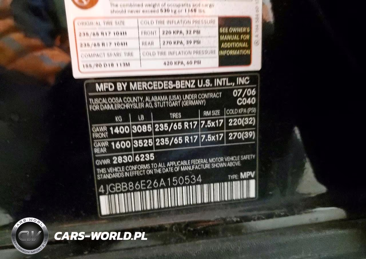 2006 Mercedes-Benz Ml 350 VIN:4JGBB86E26A150534 - 13