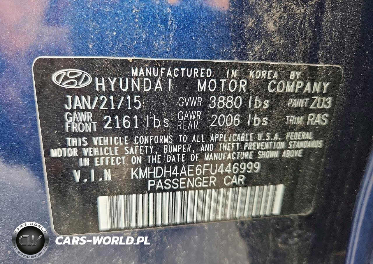 2015 Hyundai Elantra Se VIN:KMHDH4AE6FU446999 - 13