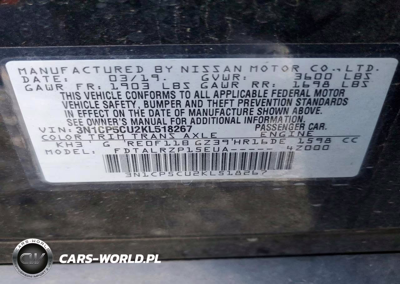 2019 Nissan Kicks S VIN:3N1CP5CU2KL518267 - 13