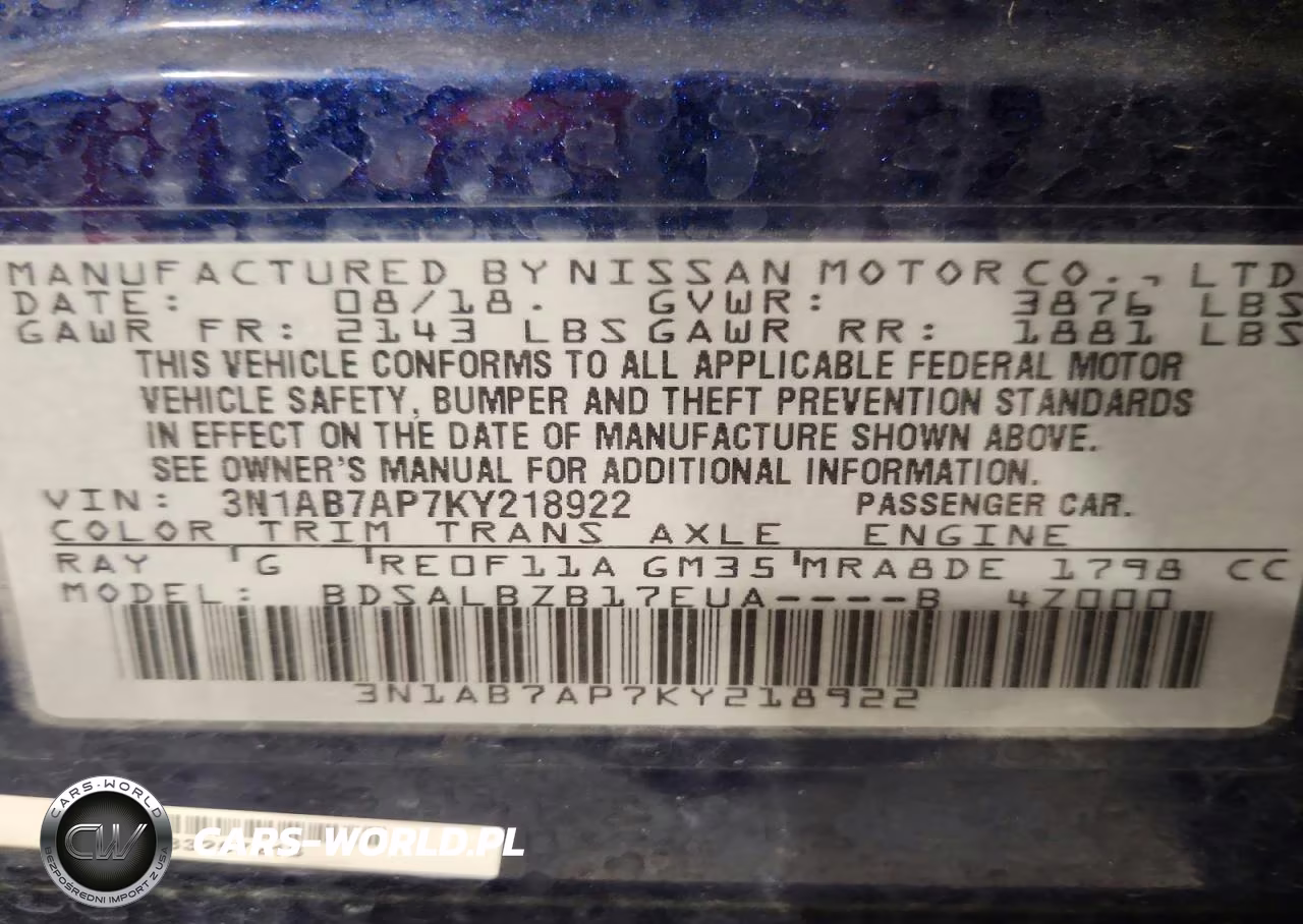 2019 Nissan Sentra S VIN:3N1AB7AP7KY218922 - 12