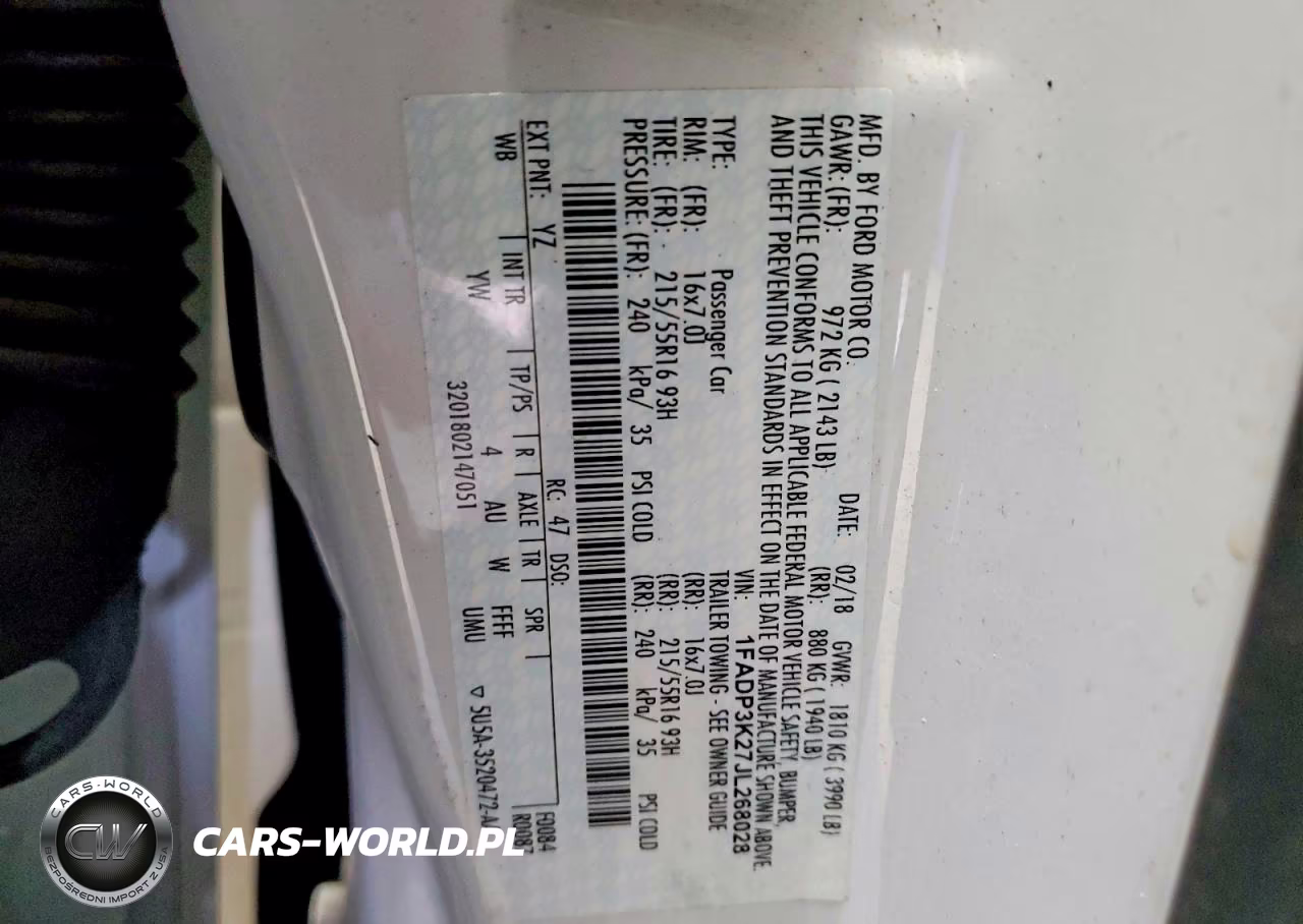 2018 Ford Focus Se VIN:1FADP3K27JL268028 - 12