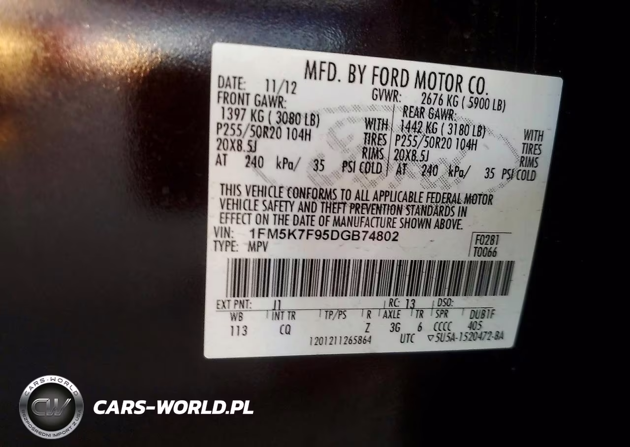 2013 Ford Explorer Limited VIN:1FM5K7F95DGB74802 - 12