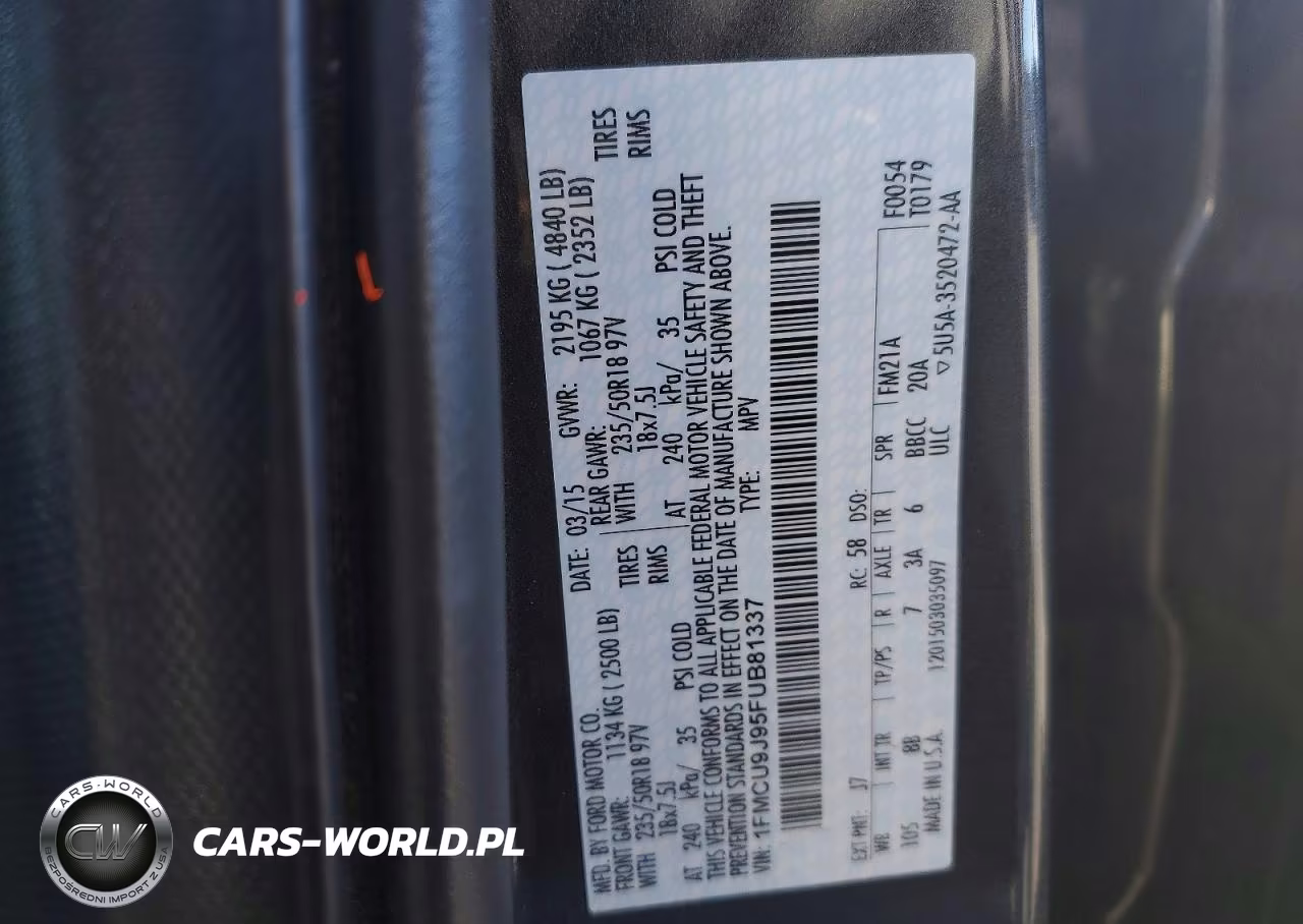 2015 Ford Escape Titanium VIN:1FMCU9J95FUB81337 - 14
