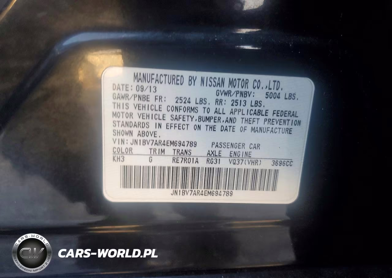 2014 Infiniti Q50 VIN:JN1BV7AR4EM694789 - 12
