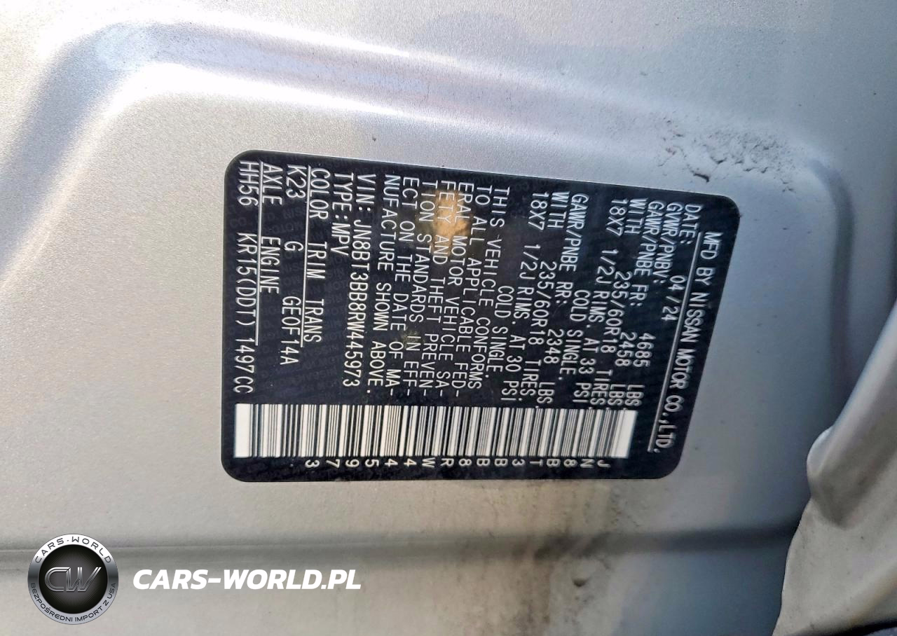 2024 Nissan Rogue Sv VIN:JN8BT3BB8RW445973 - 13