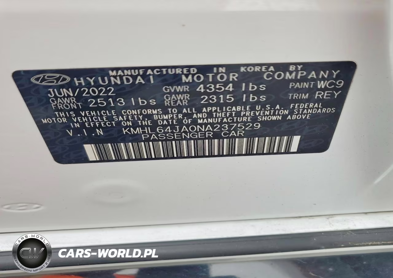 2022 Hyundai Sonata Sel VIN:KMHL64JA0NA237529 - 13