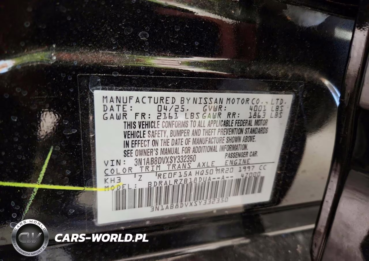2025 Nissan Sentra Sr VIN:3N1AB8DVXSY332350 - 12