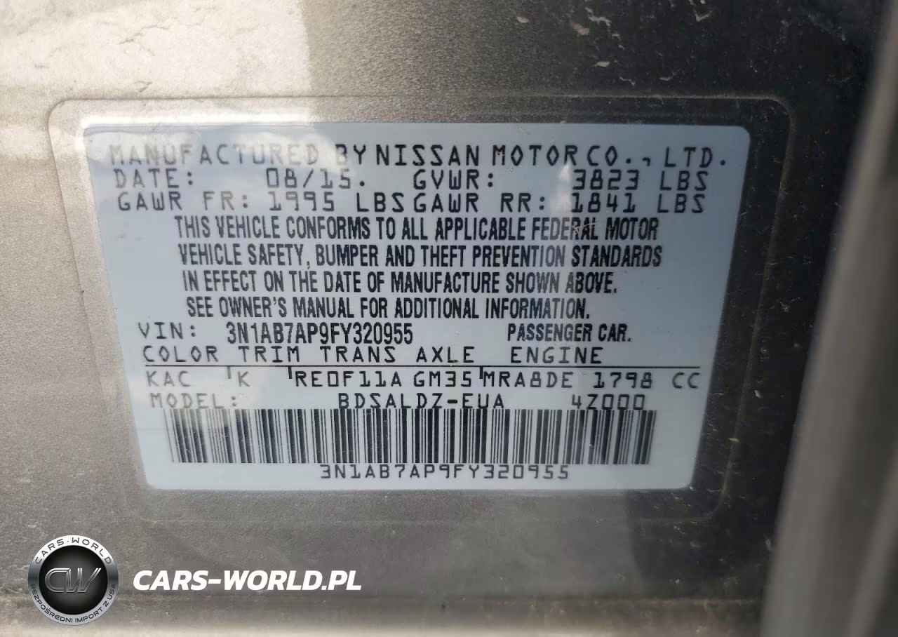 2015 Nissan Sentra S VIN:3N1AB7AP9FY320955 - 12