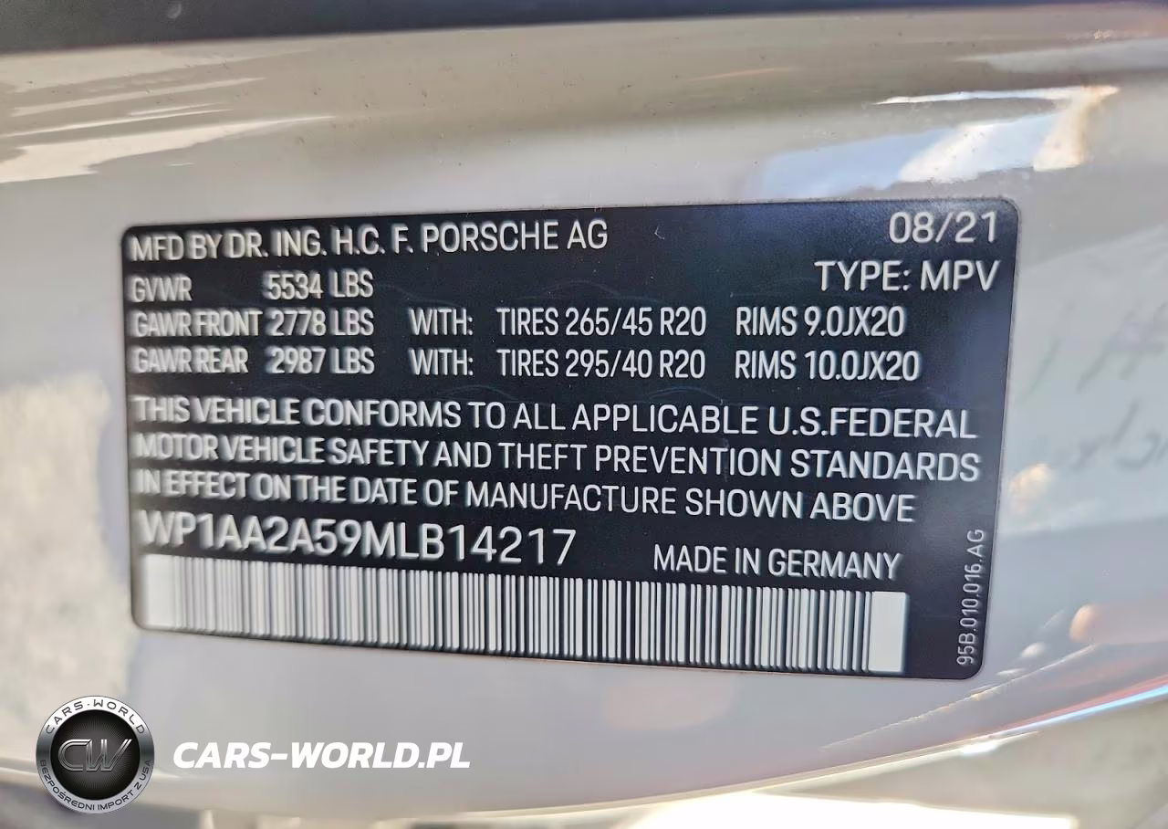2021 Porsche Macan VIN:WP1AA2A59MLB14217 - 13