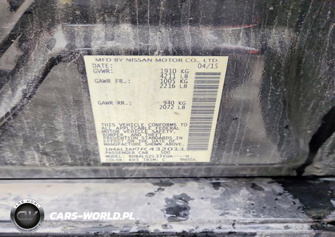 2015 Nissan Altima 2.5 VIN:1N4AL3AP7FC432011 - 12