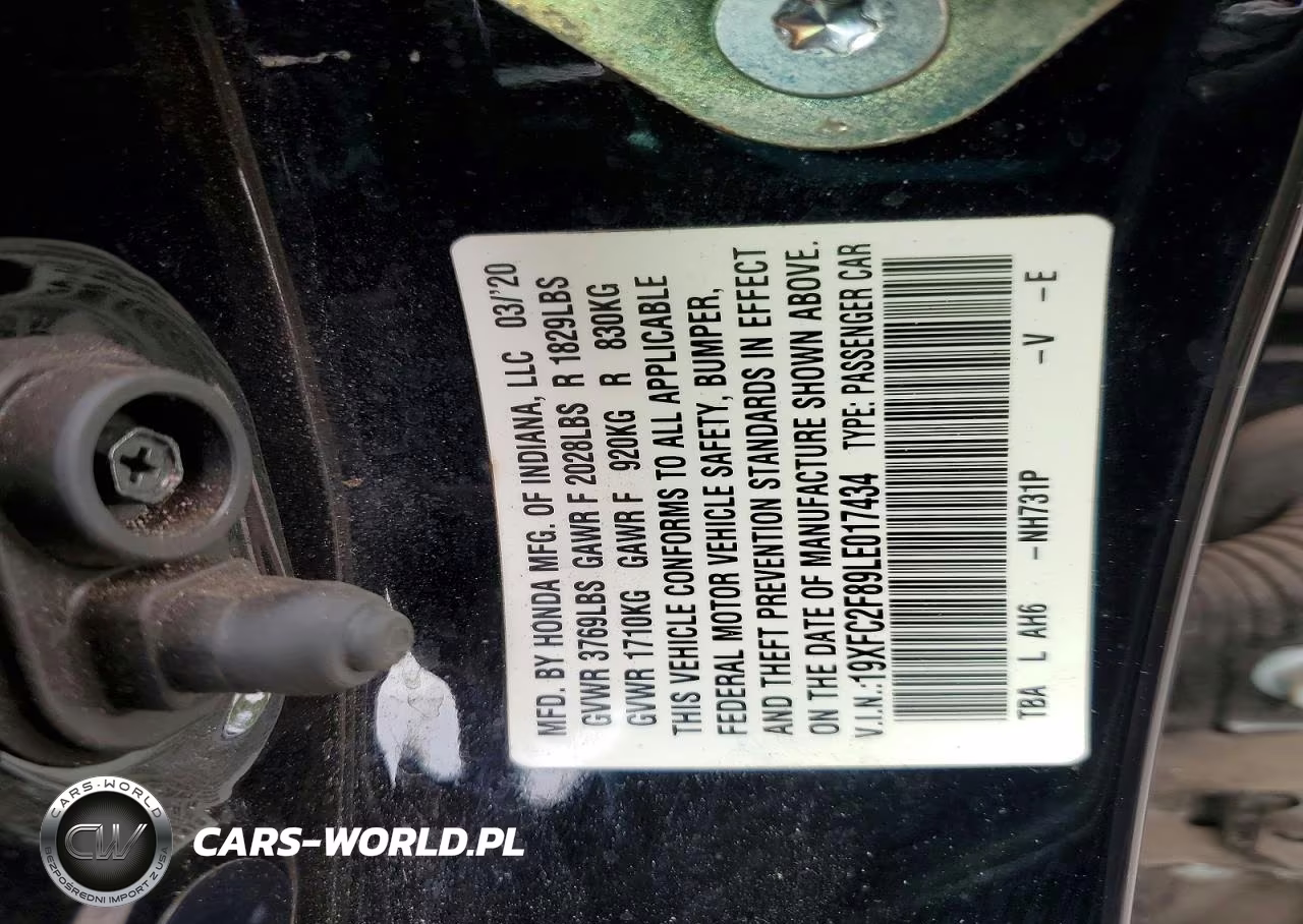 2020 Honda Civic Sport VIN:19XFC2F89LE017434 - 12