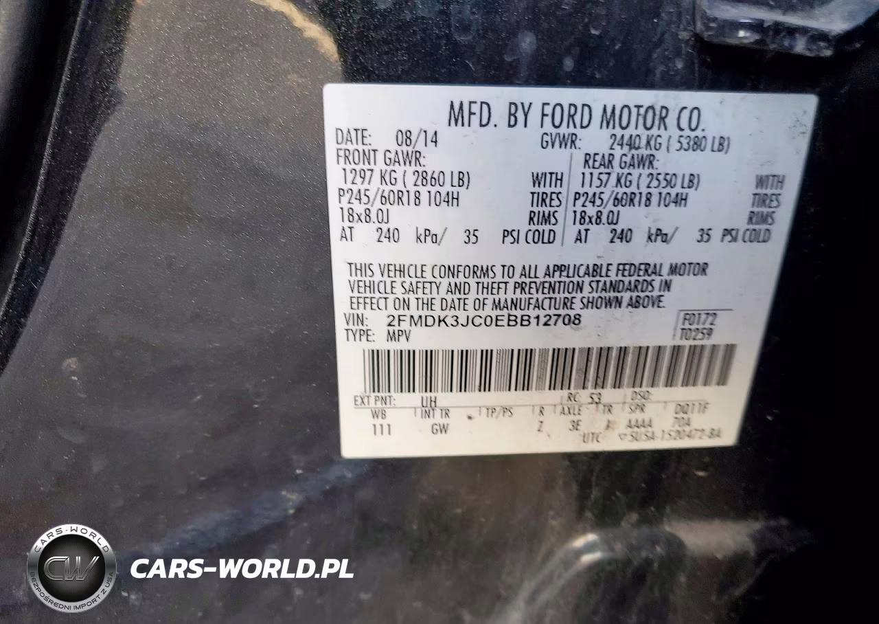 2014 Ford Edge Sel VIN:2FMDK3JC0EBB12708 - 12