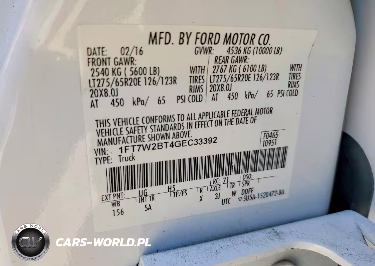 2016 Ford F250 Super Duty VIN:1FT7W2BT4GEC33392 - 12