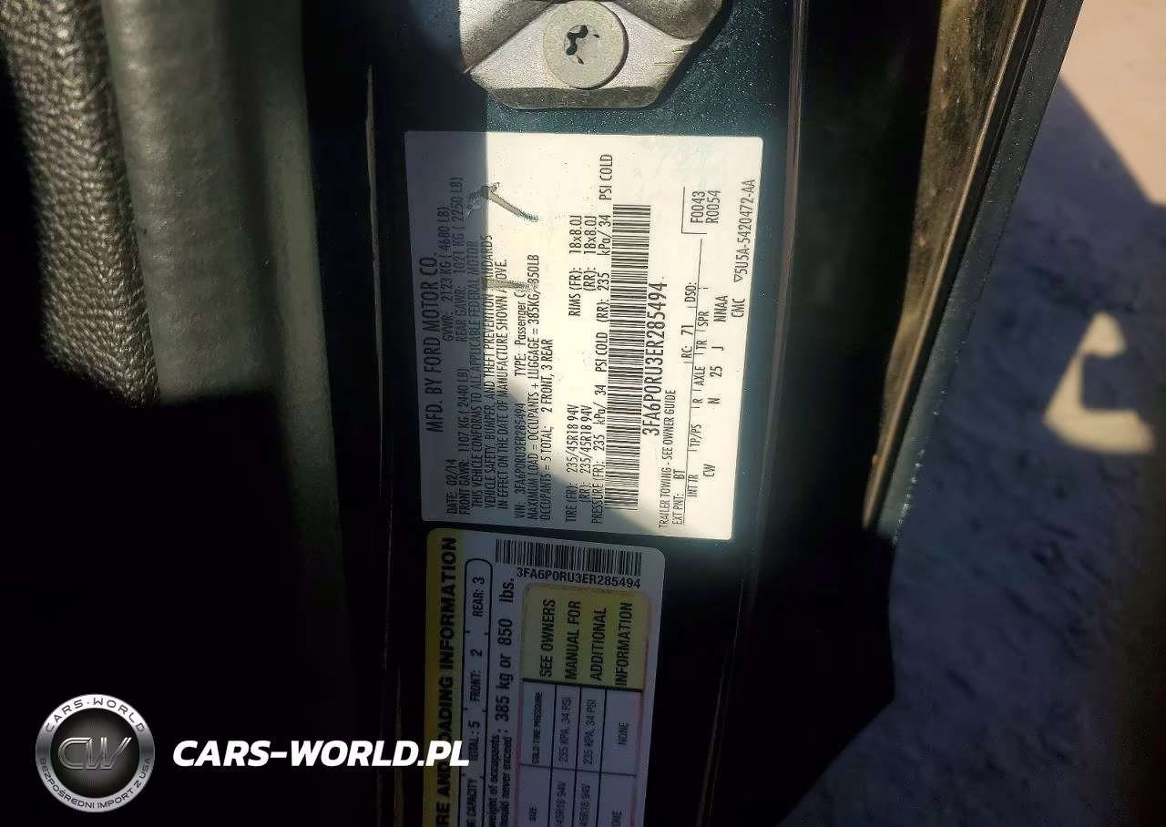 2014 Ford Fusion Titanium Hev VIN:3FA6P0RU3ER285494 - 12