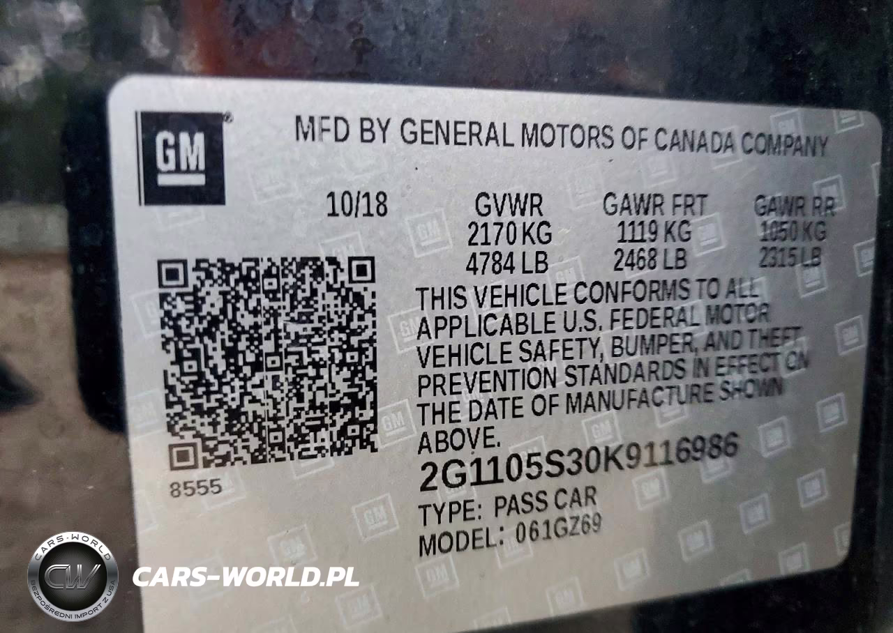 2019 Chevrolet Impala Premier VIN:2G1105S30K9116986 - 13
