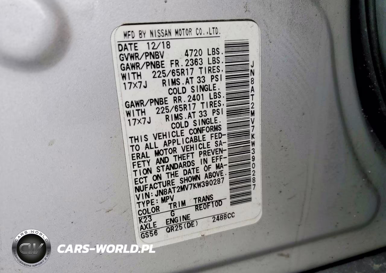 2019 Nissan Rogue S VIN:JN8AT2MV7KW390287 - 14