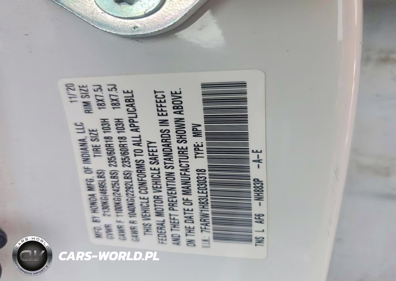 2020 Honda Cr-V Exl VIN:7FARW1H83LE030318 - 13