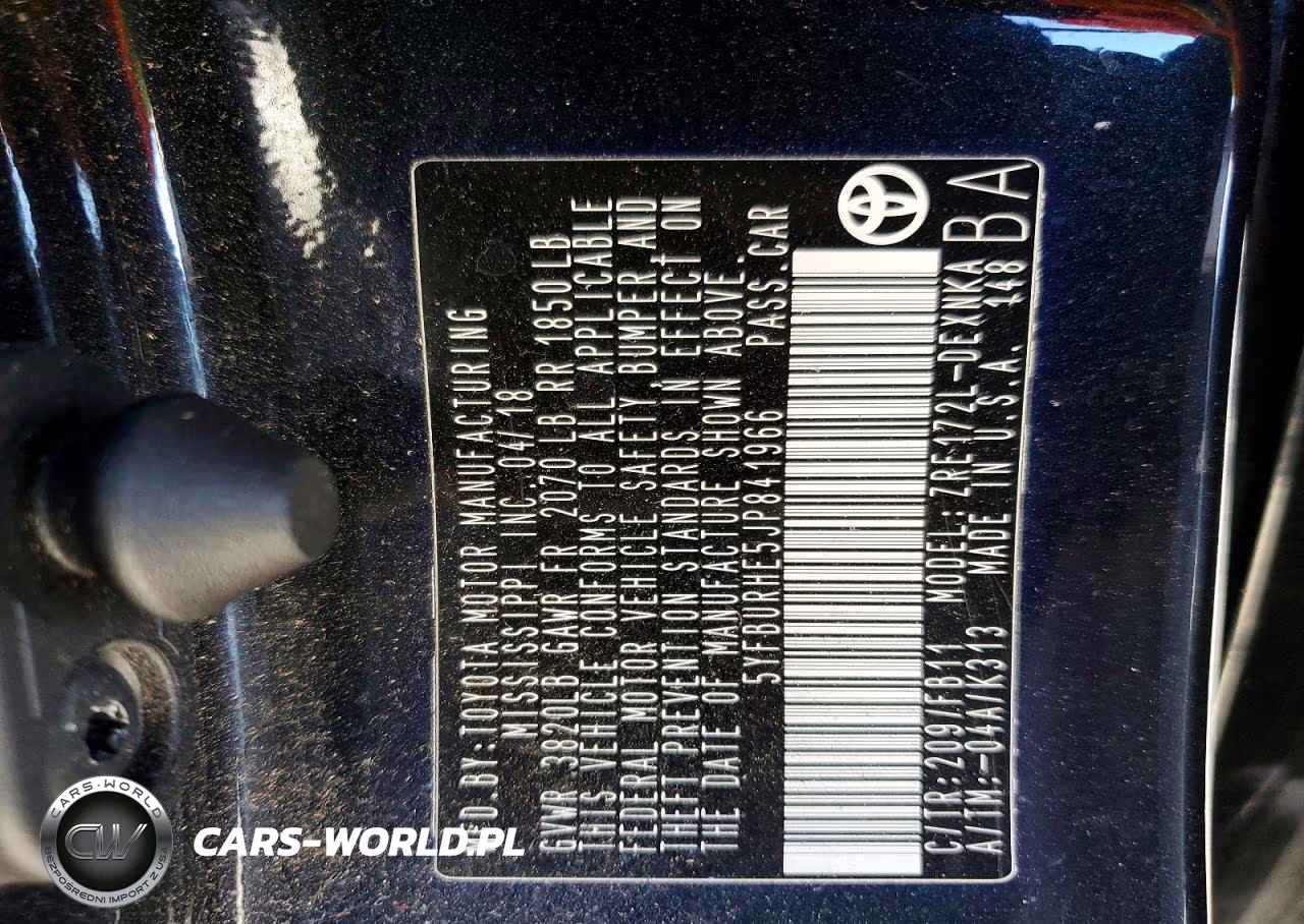 2018 Toyota Corolla L VIN:5YFBURHE5JP841966 - 13