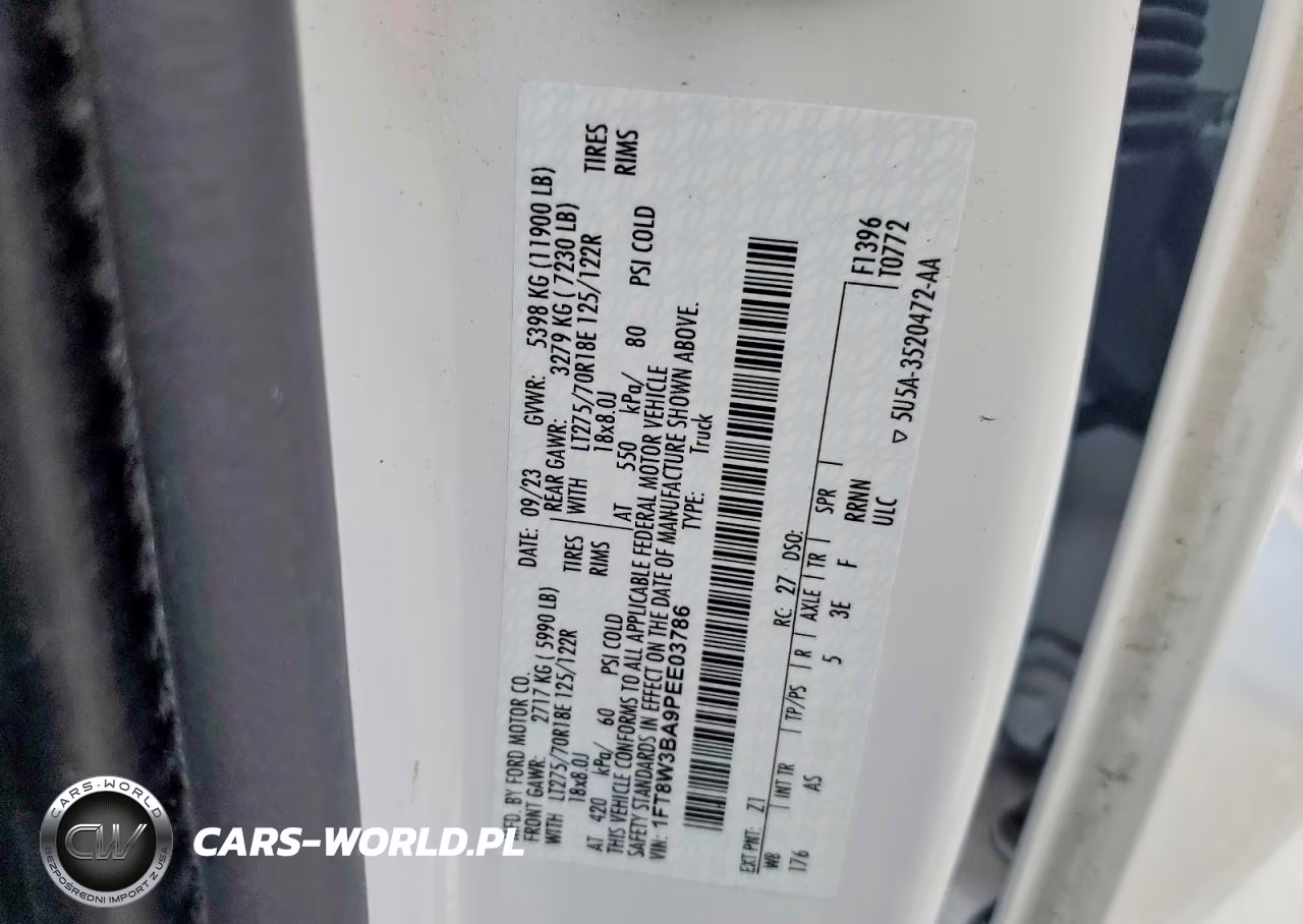 2023 Ford F350 Super Duty VIN:1FT8W3BA9PEE03786 - 13