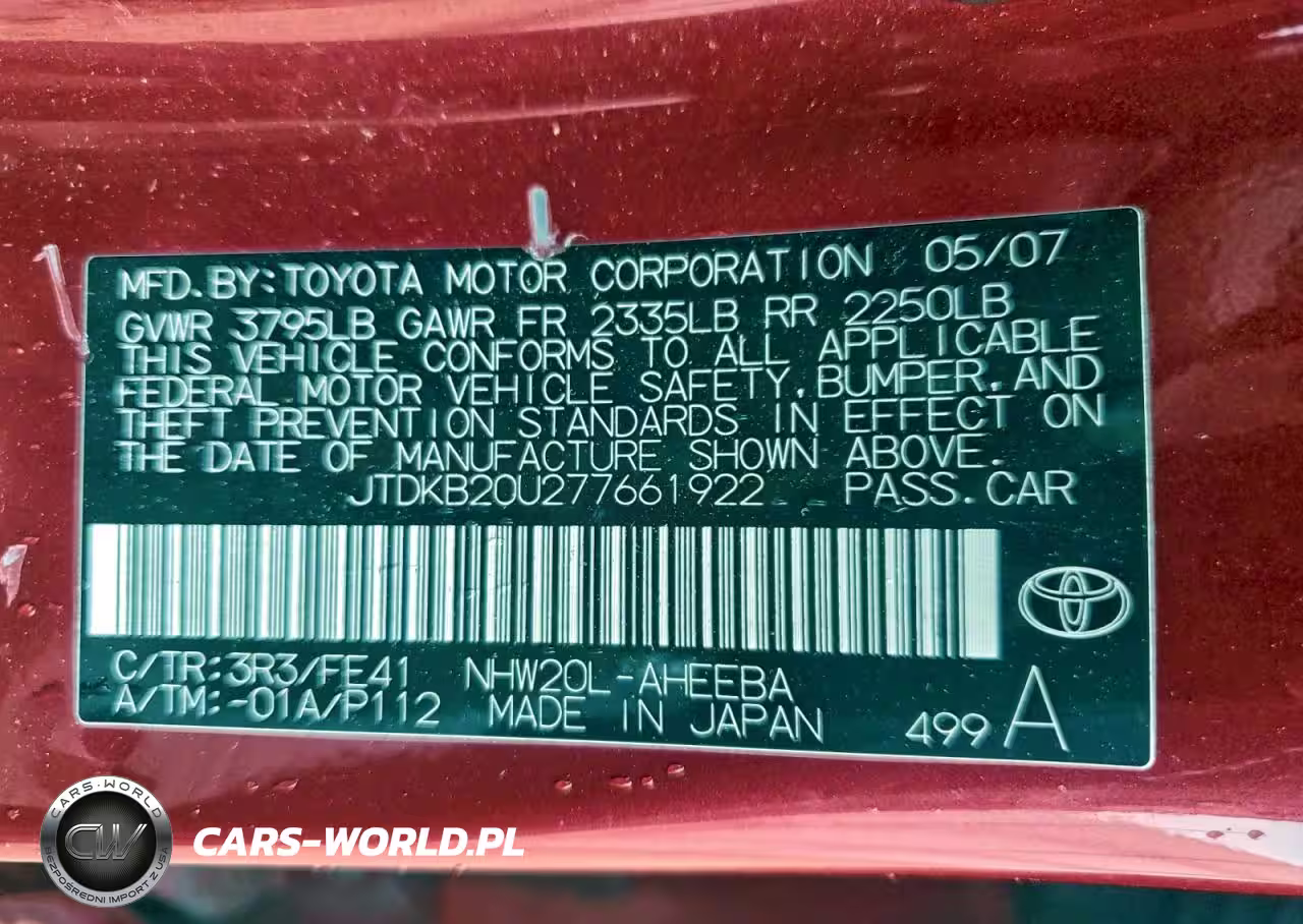2007 Toyota Prius VIN:JTDKB20U277661922 - 12