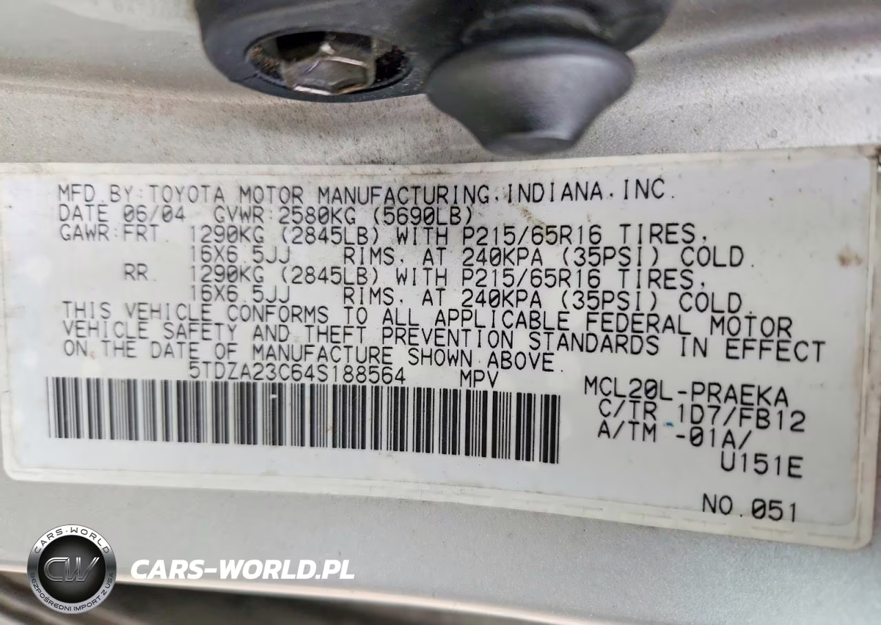 2004 Toyota Sienna Le 8 Passenger VIN:5TDZA23C64S188564 - 13