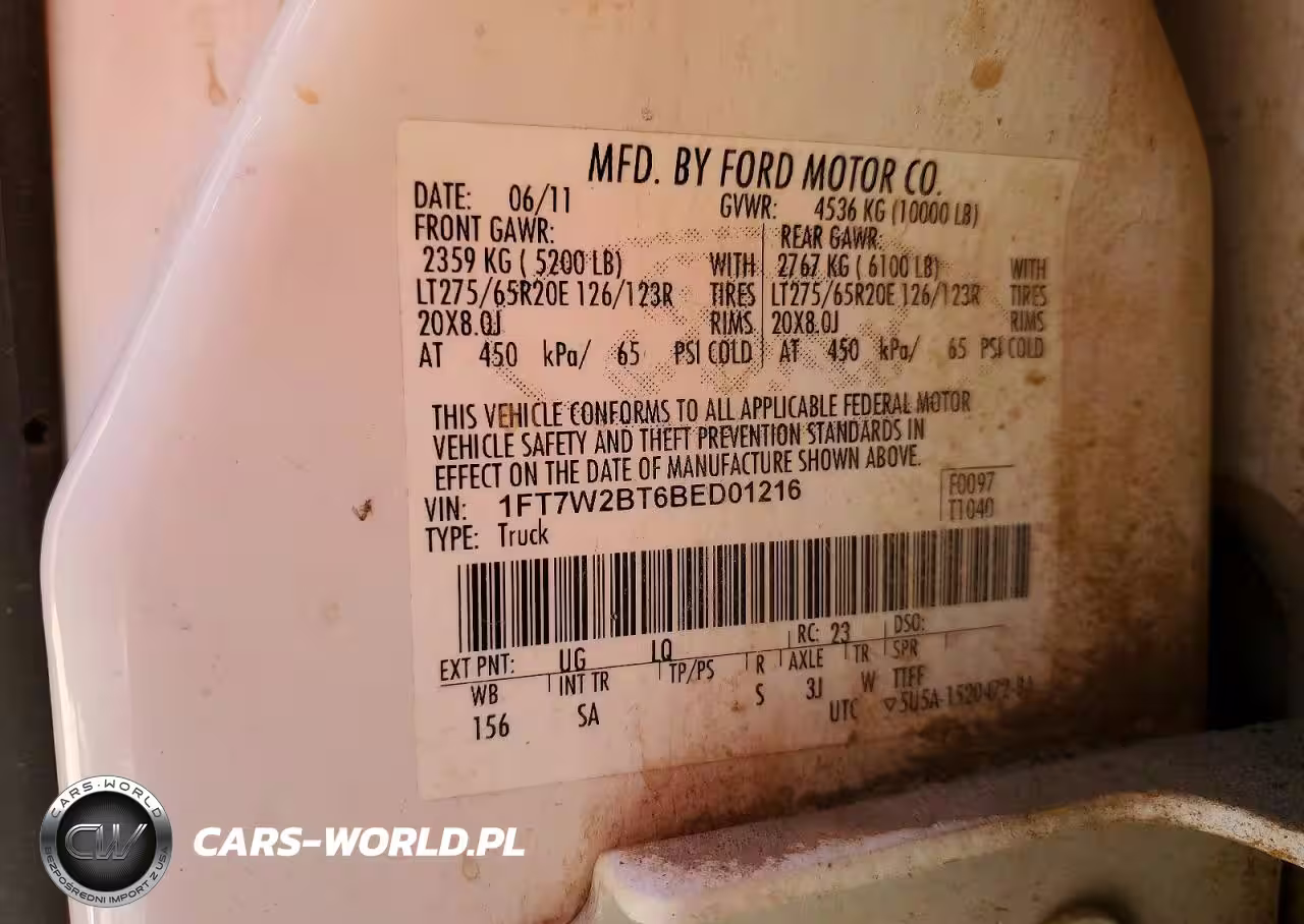 2011 Ford F250 Super Duty VIN:1FT7W2BT6BED01216 - 12